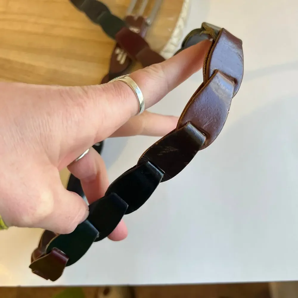 Capezio Genuine Leather Colored India Made Solid Brass Buckle Belt Size M/L